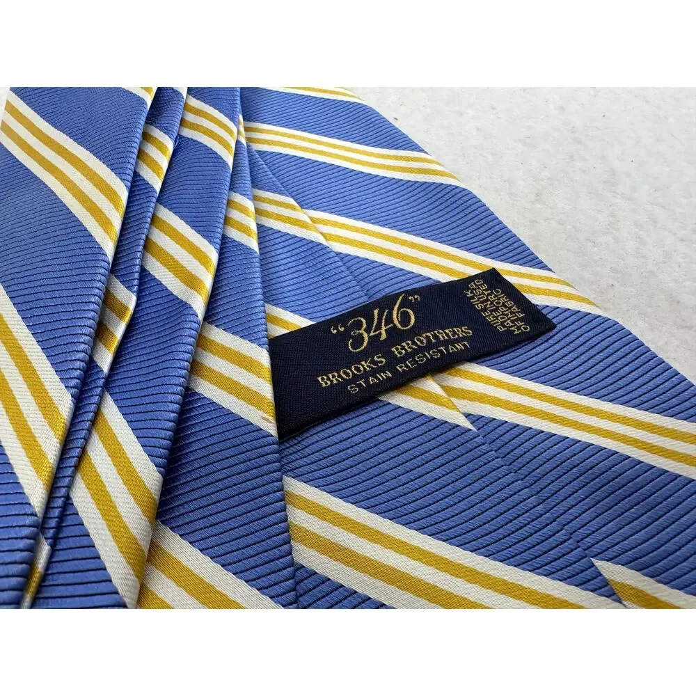Brooks Brothers Blue and Yellow Striped Silk Tie